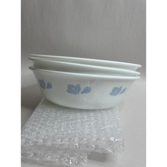 Corelle Other - Corning Corelle Friendship Cereal‎ Bowls Set of 3 Vintage White Blue Flora